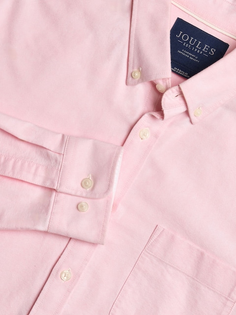 Joules Oxford Classic Fit Pink Long Sleeve Cotton Shirt