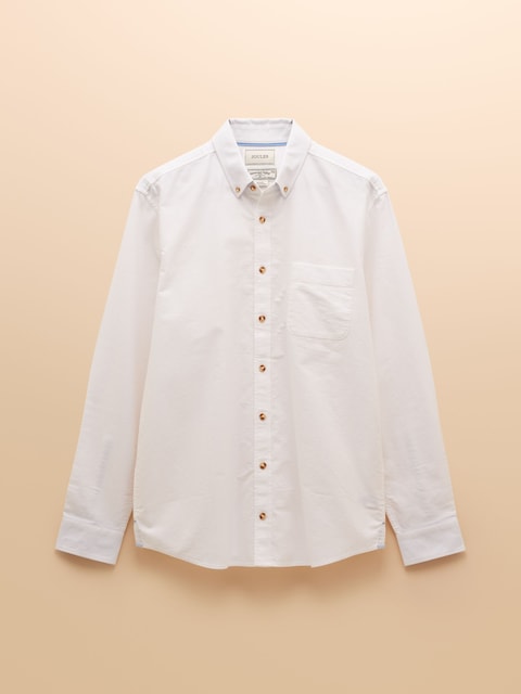 joules Oxford Classic Fit White Long Sleeve Cotton Shirt