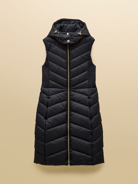 joules Pembury Navy Longline Showerproof Padded Gilet with Hood