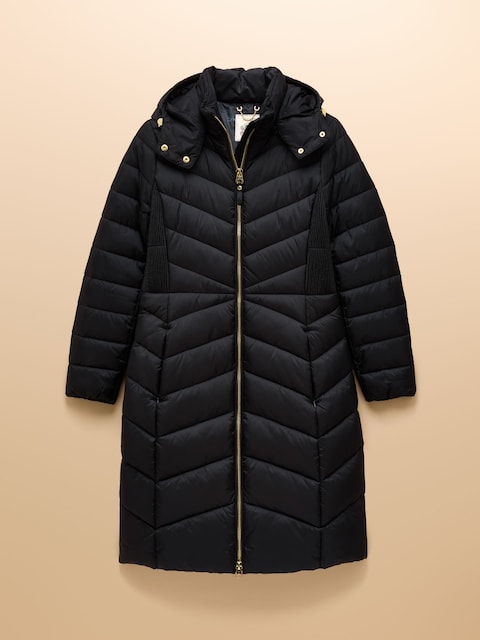 joules Pembury Navy Showerproof Longline Padded Coat with Hood