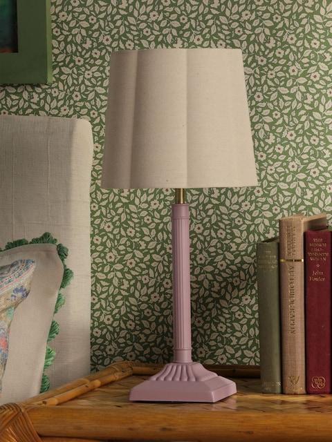 Joules Pink Buscot Square Base Table Lamp With Shade