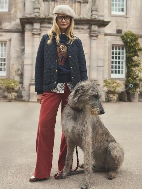 Joules Quinn Blackwatch Showerproof Diamond Quilted Coat