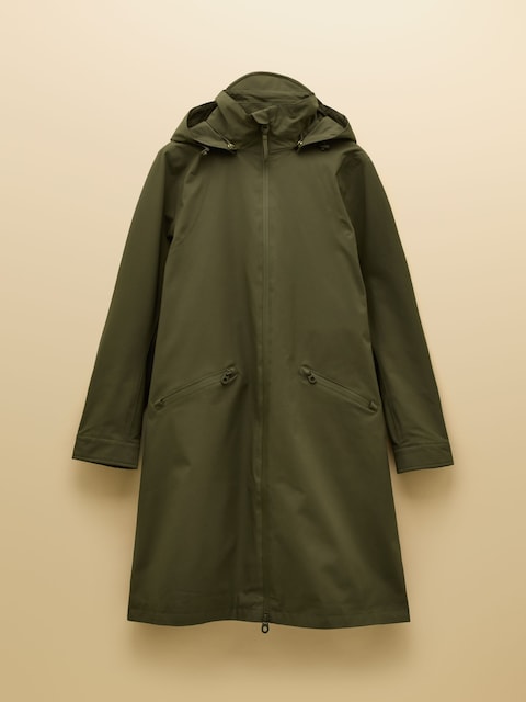 joules Rainaway Green Lightweight Waterproof Longline Raincoat with Hood