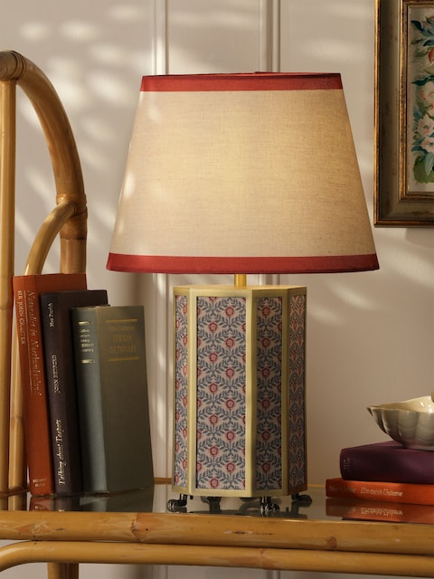 Joules Red Helmingham Antique Brass Claw Foot Table Lamp