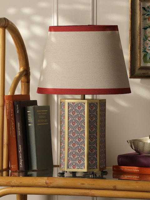 Joules Red Helmingham Antique Brass Claw Foot Table Lamp