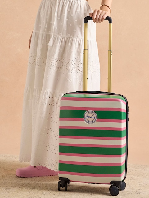 Joules Resort Stripe Cabin Four Wheel Hard Shell Suitcase