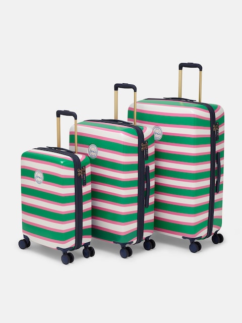 joules Resort Stripe Cabin Four Wheel Hard Shell Suitcase