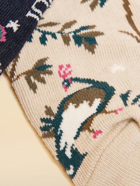 joules Rilla Navy & Oatmeal Pack Of Two Trainer Socks