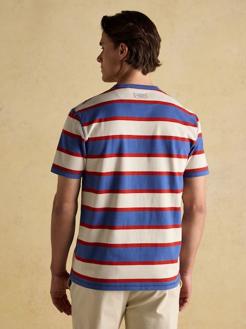 Joules Rugby Club White/Blue Crew Neck Cotton T-Shirt