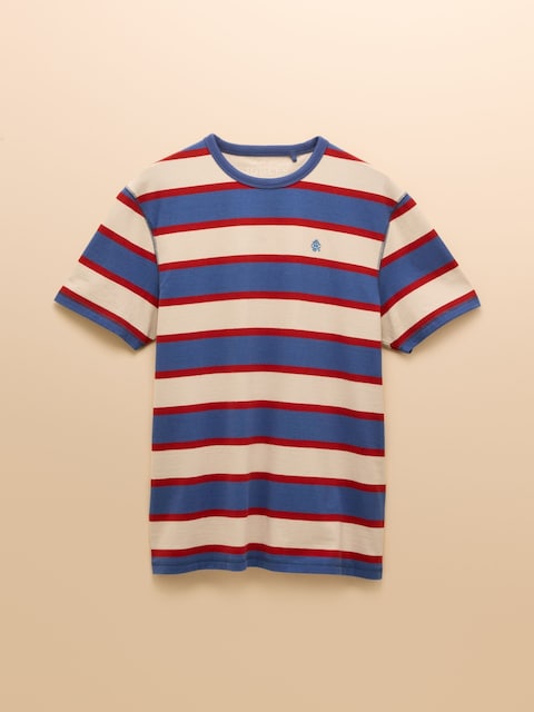 joules Rugby Club White/Blue Crew Neck Cotton T-Shirt