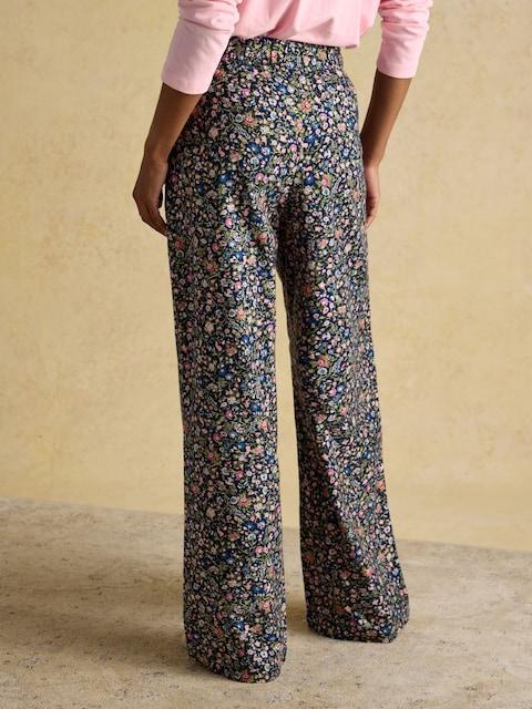 Joules Stella Ditsy Floral Woven Brushed Cotton Trouser