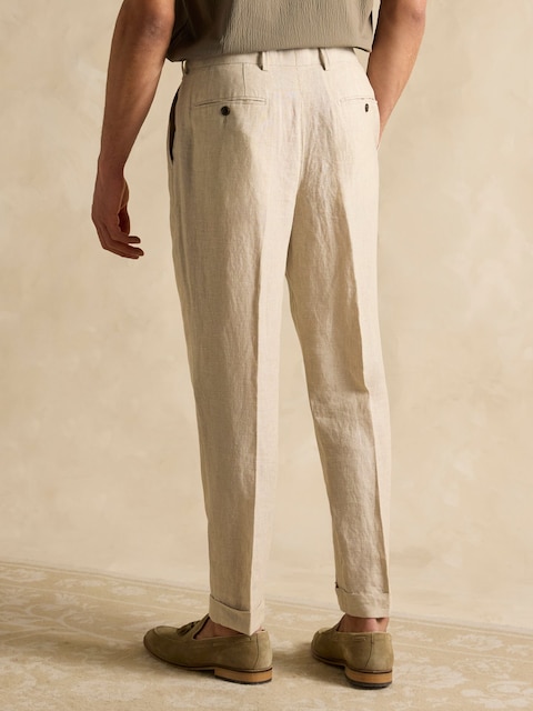 Joules Stone Slim Fit 100% Linen Safari Suit Trousers