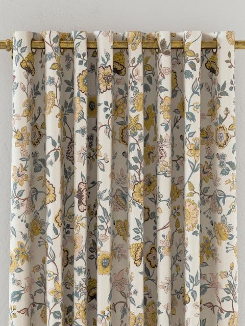 joules Teal Indienne Floral Blackout Eyelet Curtains