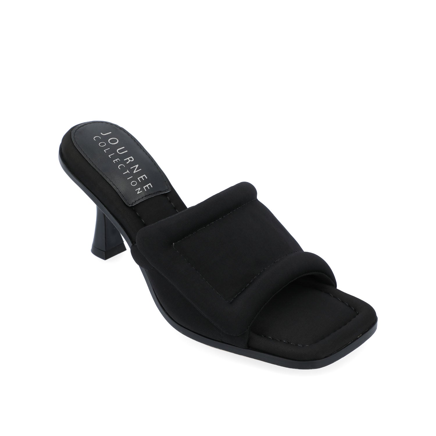 Journee Collection ADDRIEL MULE HEELS IN FAUX LEATHER Black