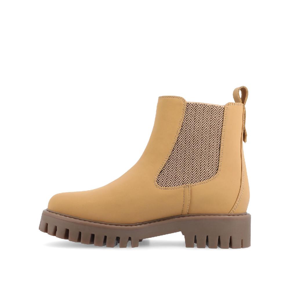 Journee Collection ALARA CHELSEA BOOTIES IN FAUX LEATHER Natural PU