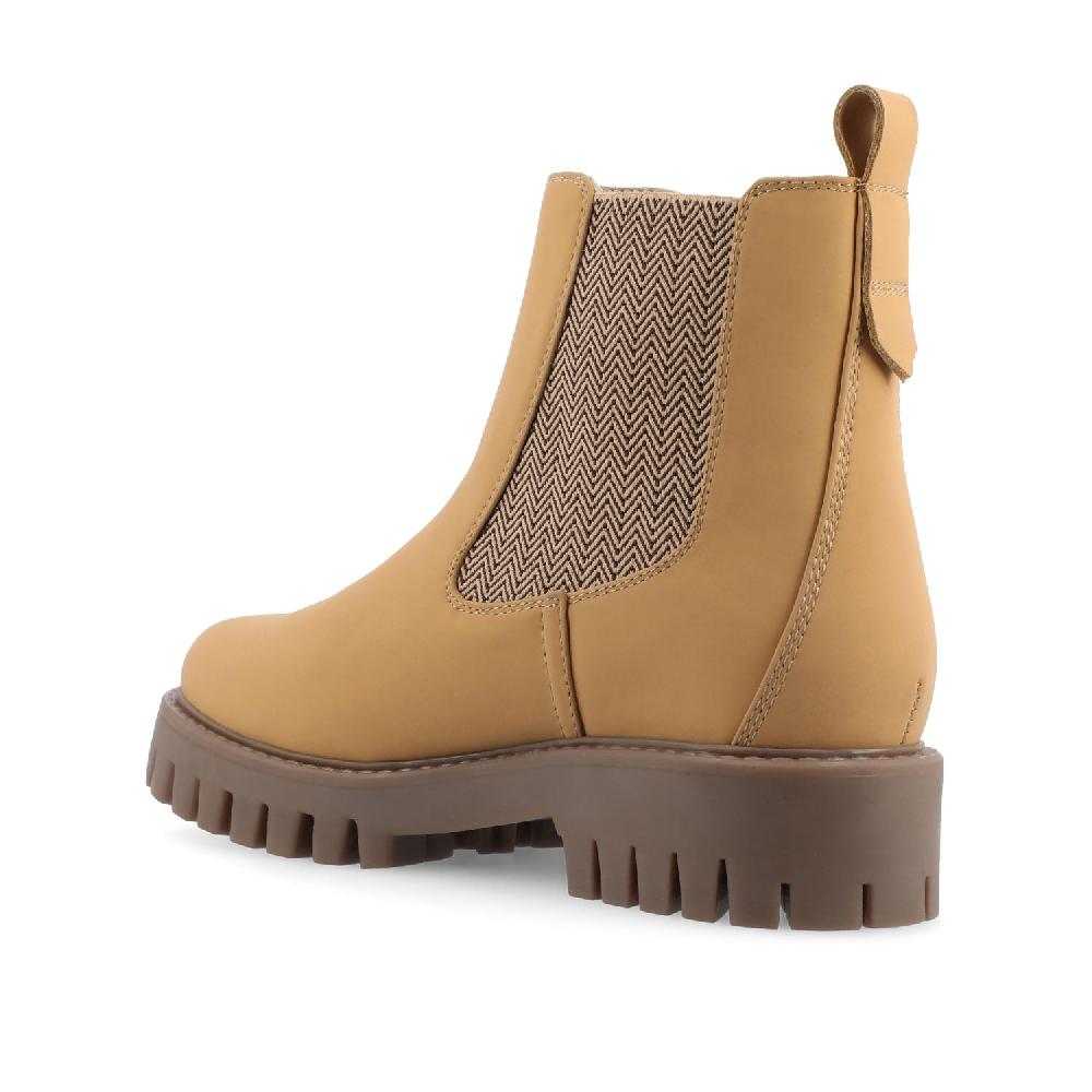 Journee Collection ALARA CHELSEA BOOTIES IN FAUX LEATHER Natural PU