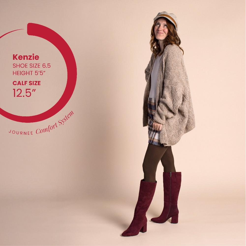 Journee Collection AMEYLIA KNEE-HIGH BOOTS Bone Faux Suede