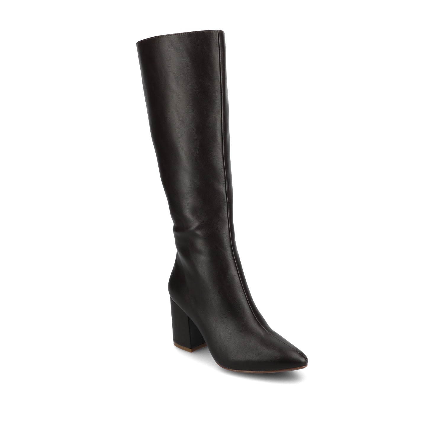 Journee Collection AMEYLIA VEGAN LEATHER KNEE-HIGH BOOTS IN WIDE CALF Black PU