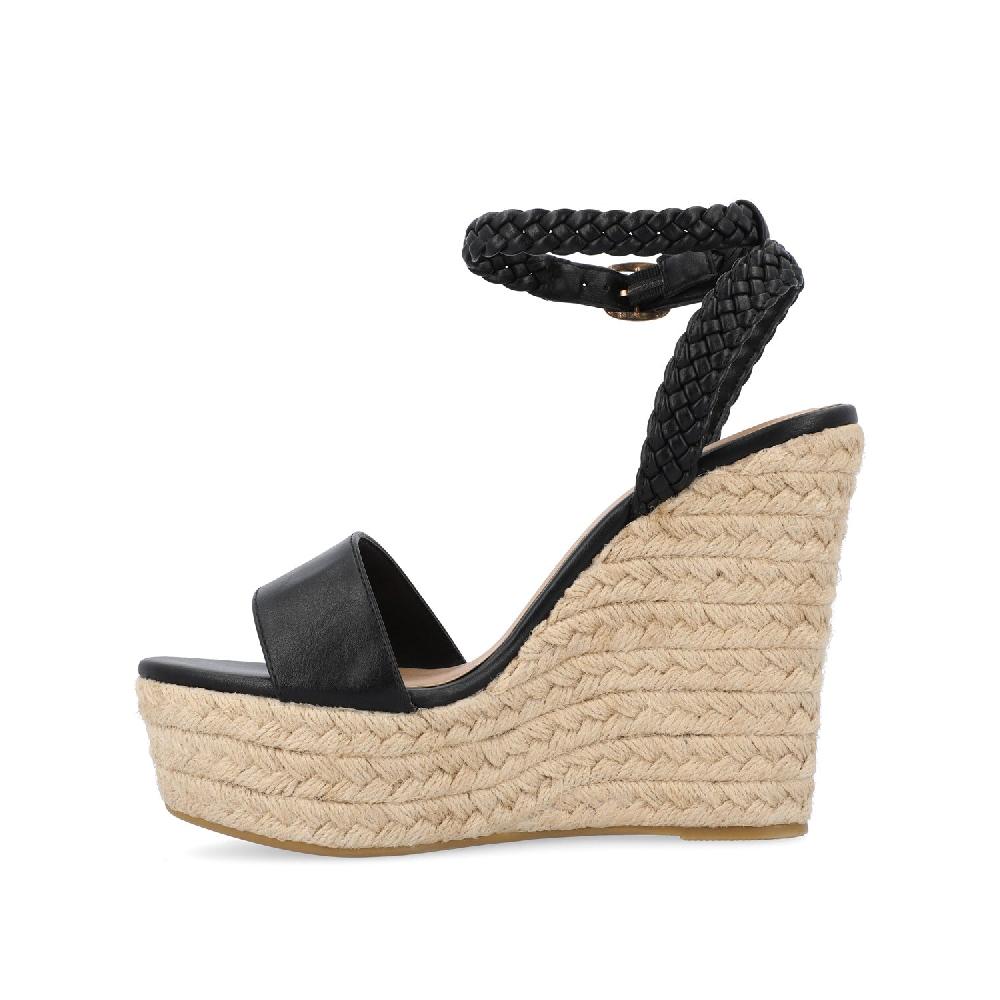 Journee Collection ANDIAH ESPADRILLE WEDGE HEELED SANDALS Rosewood