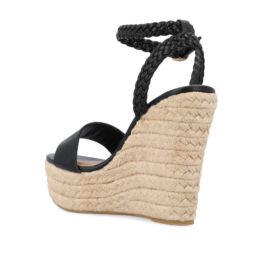 Journee Collection ANDIAH ESPADRILLE WEDGE HEELED SANDALS Rosewood