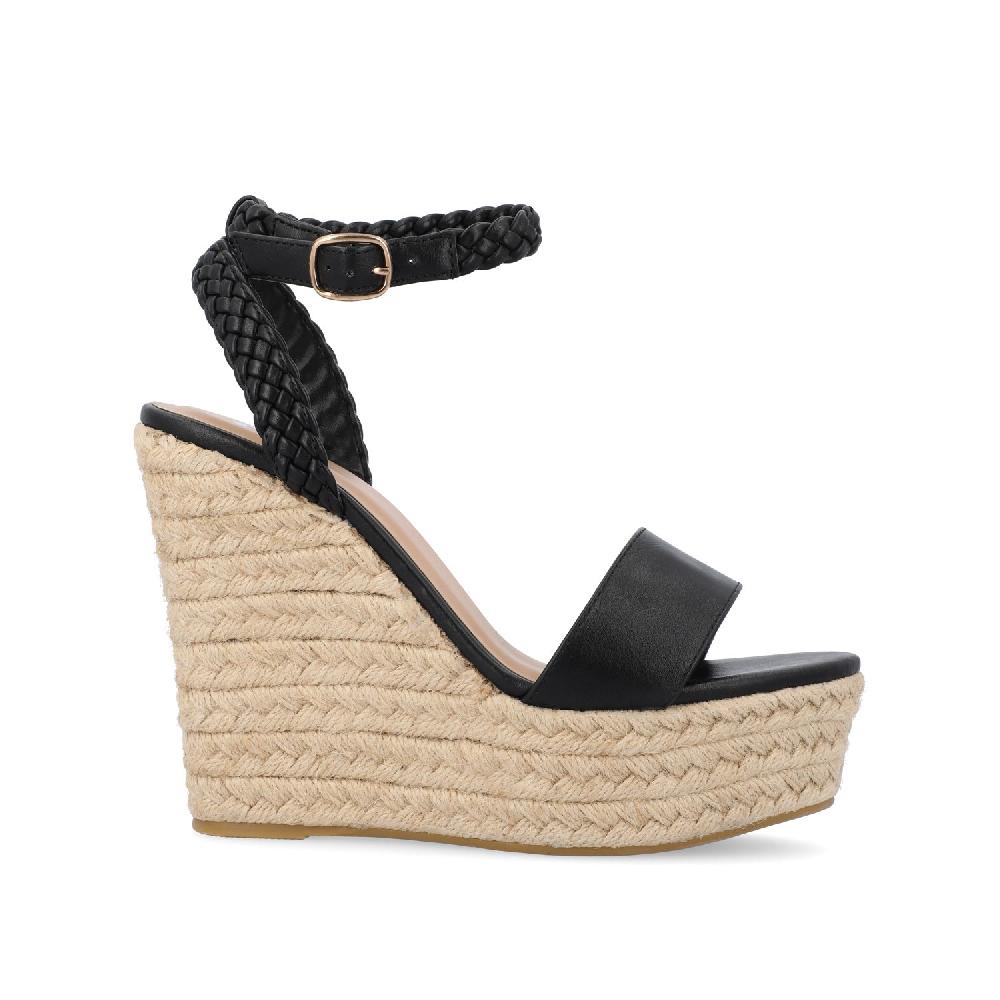 journee collection ANDIAH ESPADRILLE WEDGE HEELED SANDALS Rosewood