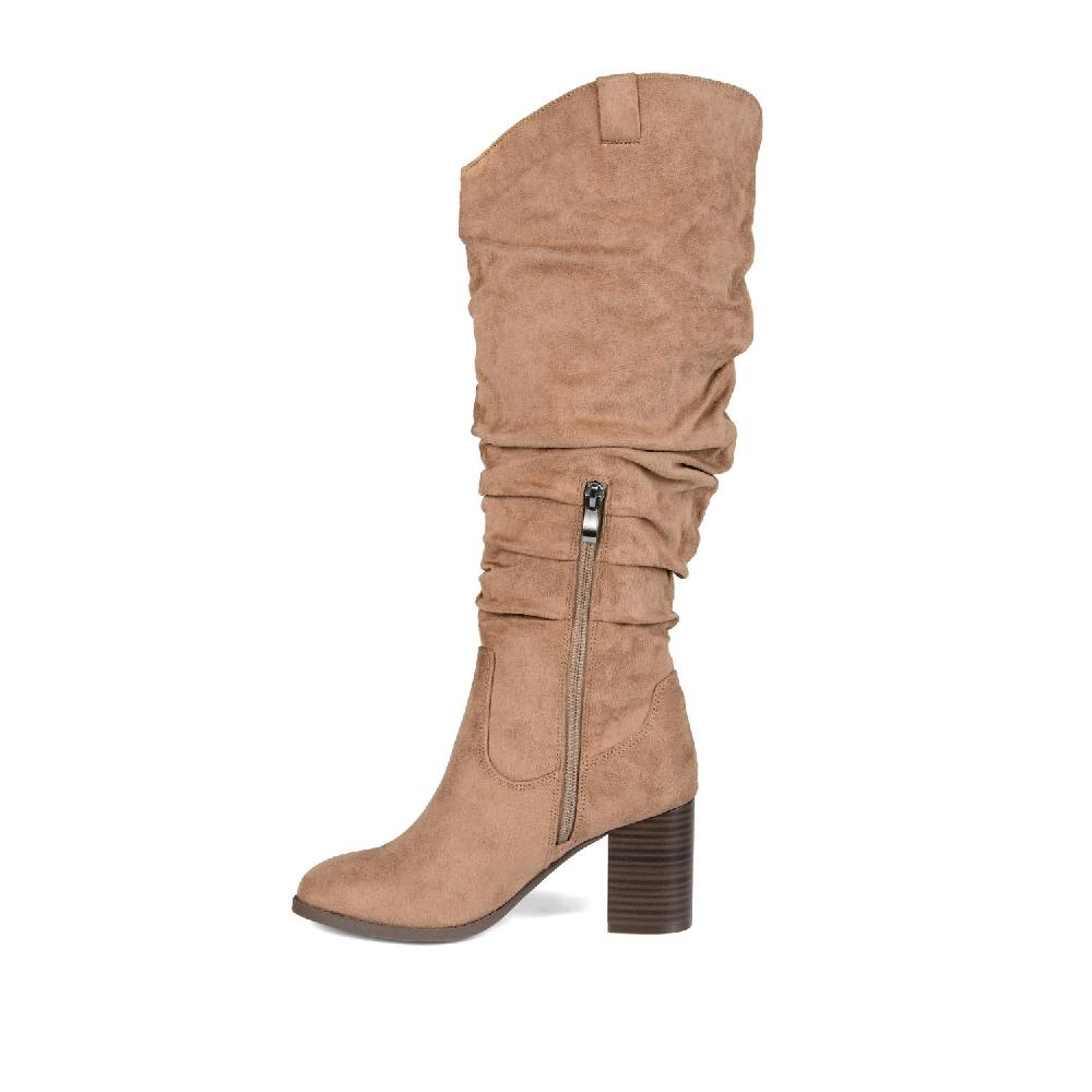 Journee Collection ANEIL BOOTS IN WIDE WIDTH (FOOTBED) Taupe Suede