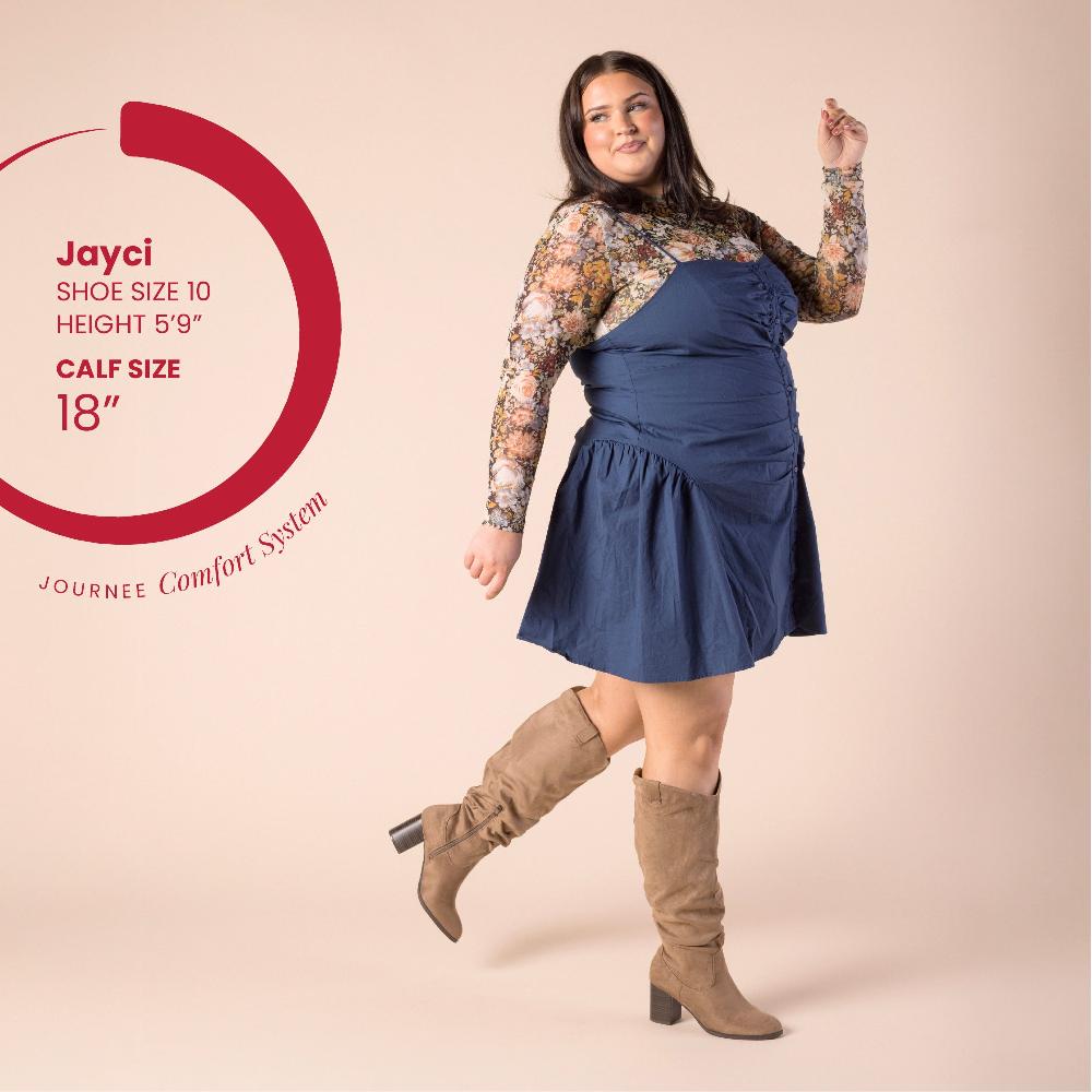 Journee Collection ANEIL KNEE HIGH BOOTS IN WIDE WIDTH & CALF Taupe Suede