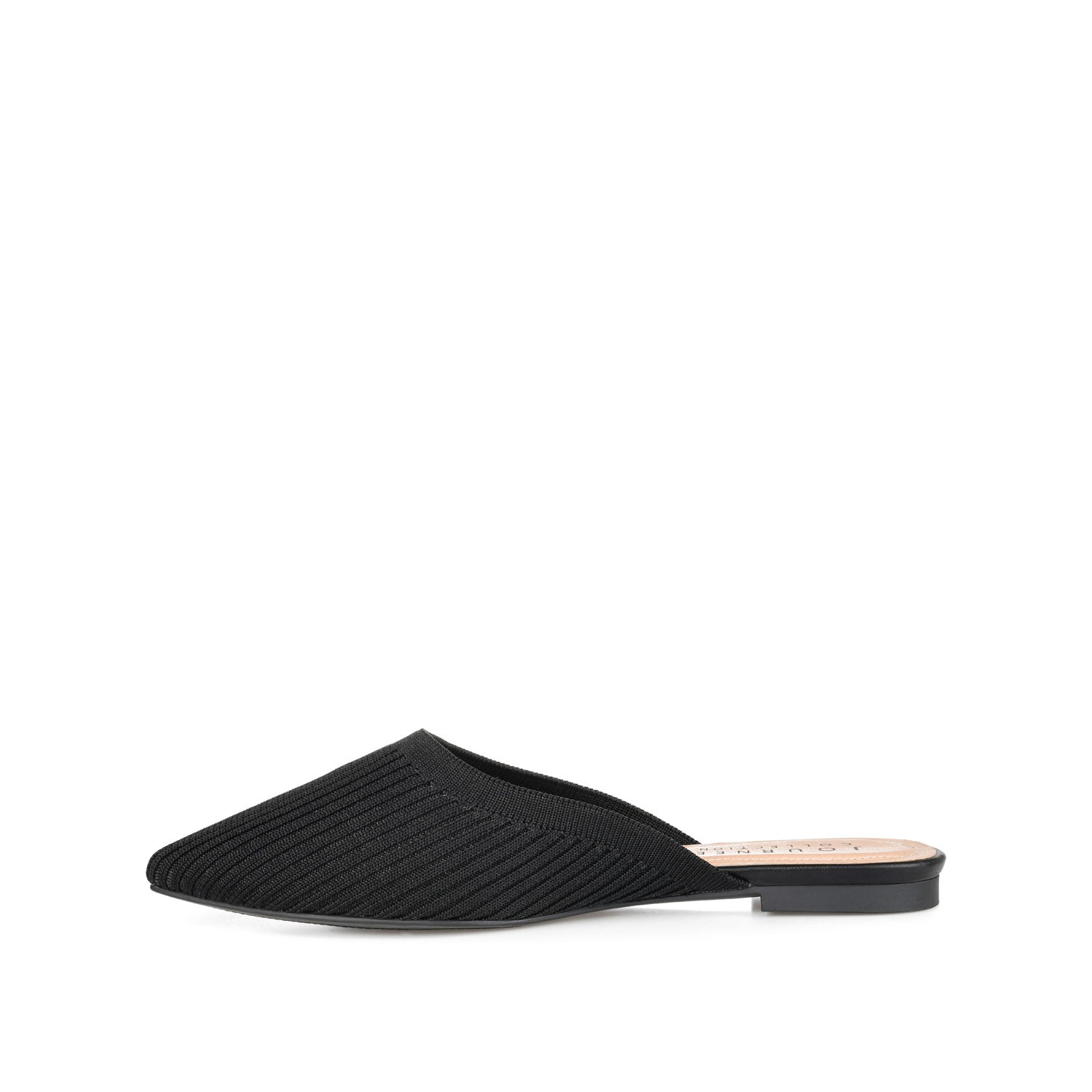 Journee Collection ANIEE MULE FLATS IN BASIC KNIT FABRIC Black