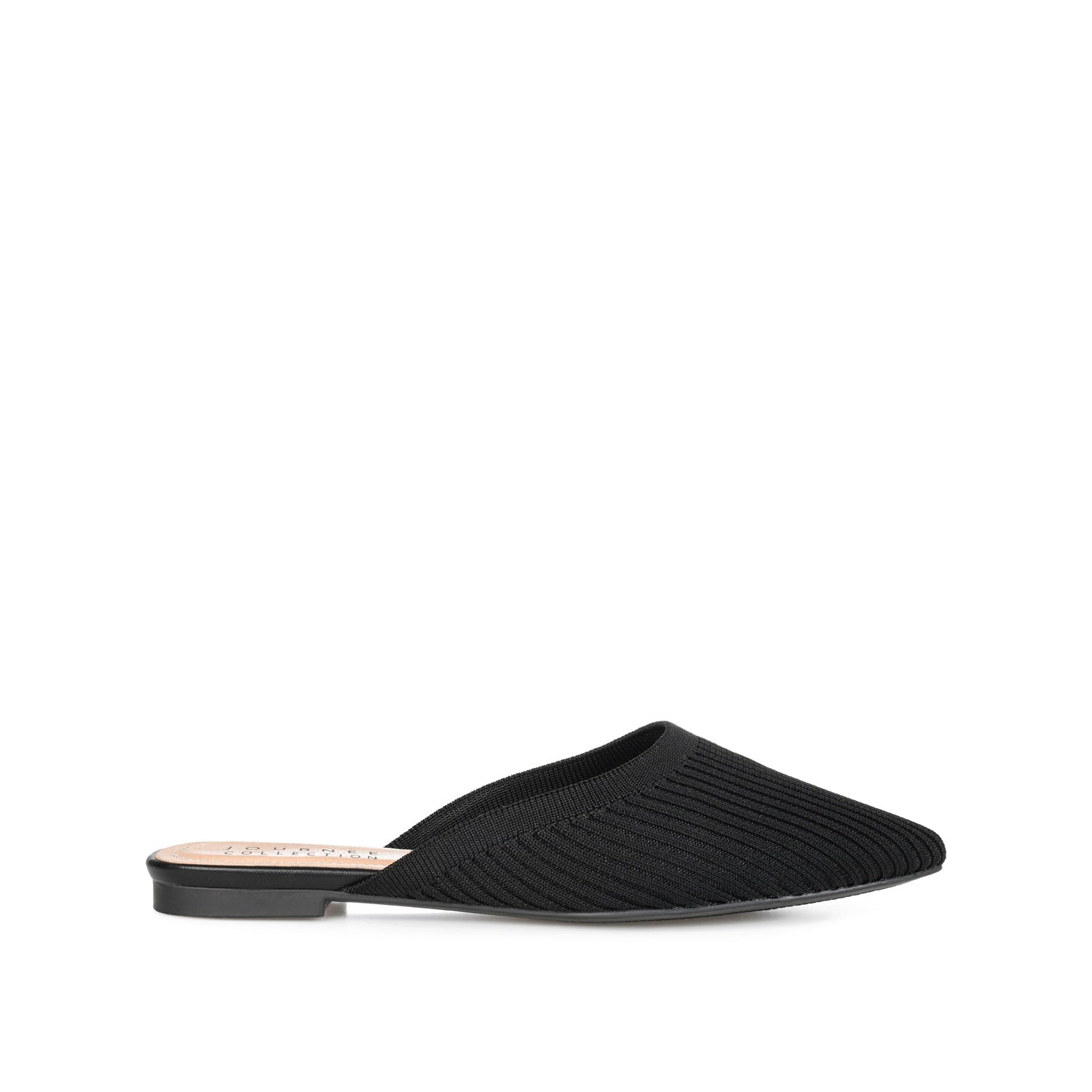 journee collection ANIEE MULE FLATS IN BASIC KNIT FABRIC Black
