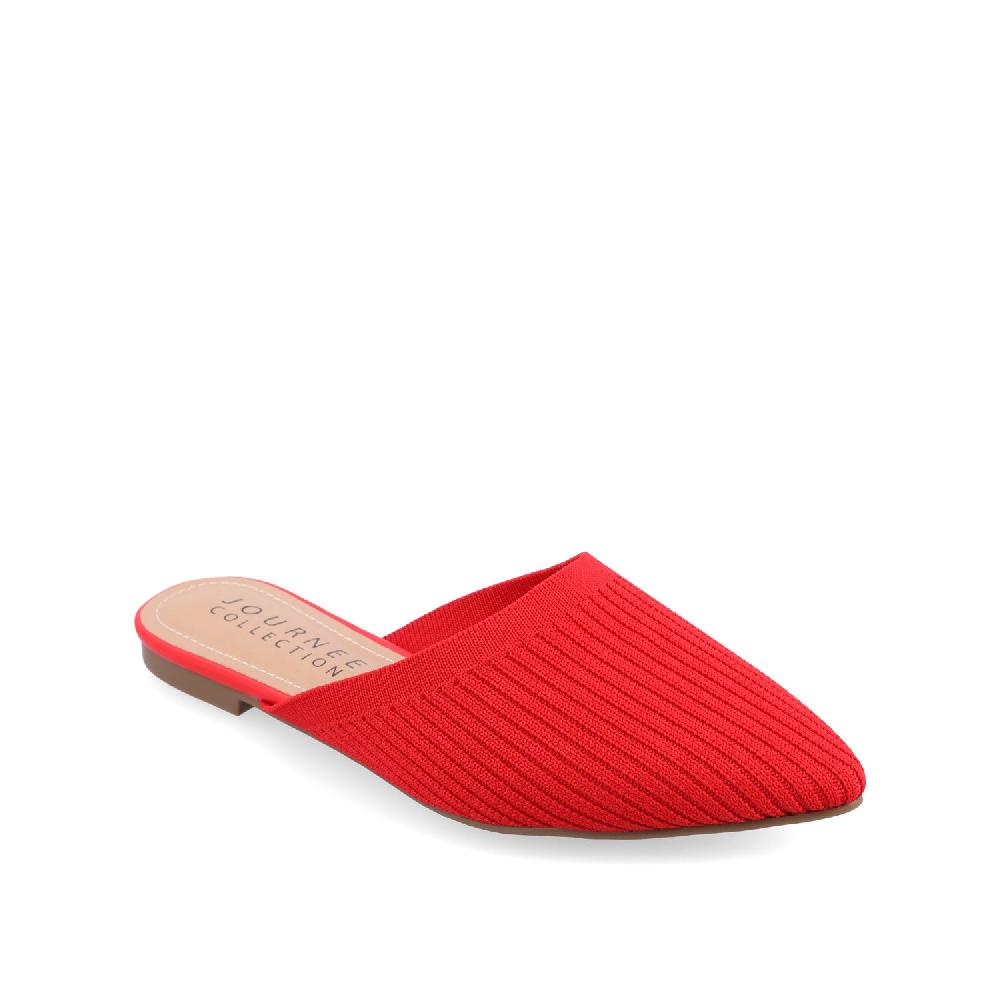 Journee Collection ANIEE MULE FLATS IN STATEMENT KNIT FABRIC Clay