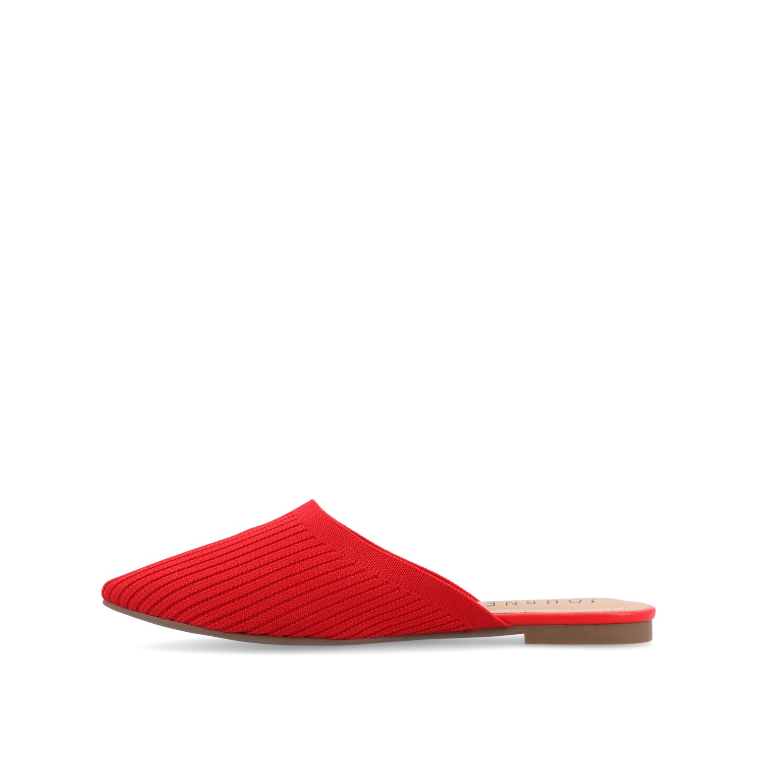 Journee Collection ANIEE MULE FLATS IN STATEMENT KNIT FABRIC Clay
