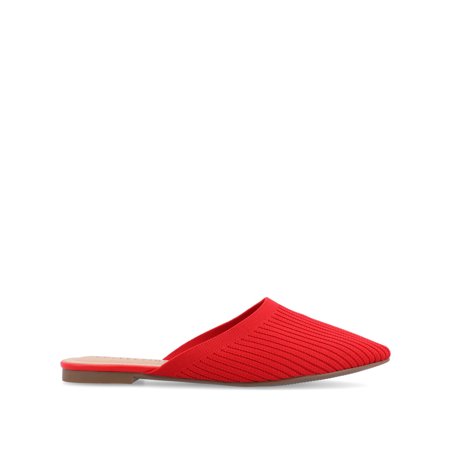 journee collection ANIEE MULE FLATS IN STATEMENT KNIT FABRIC Clay