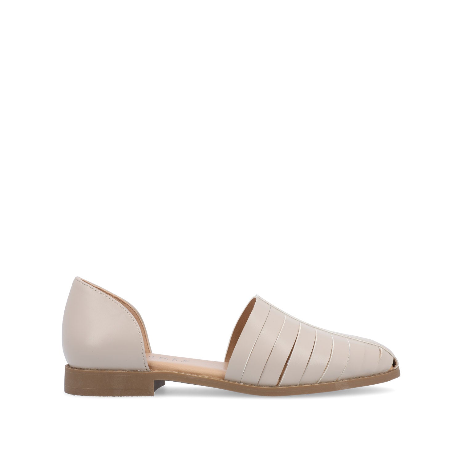 journee collection ANYAH D'ORSAY FLATS IN FAUX LEATHER White