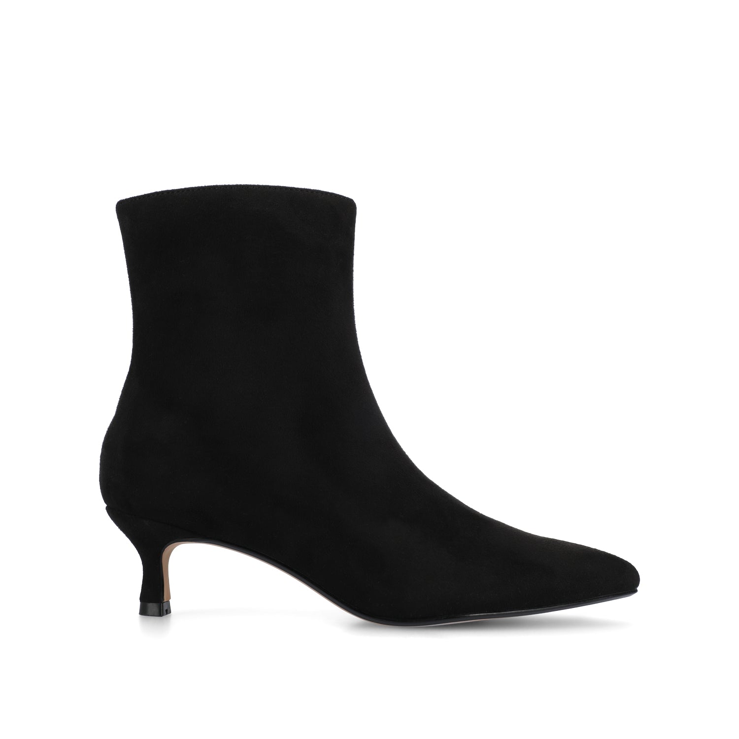 journee collection ARELY POINTED TOE BOOTIES IN WIDE Black Suede