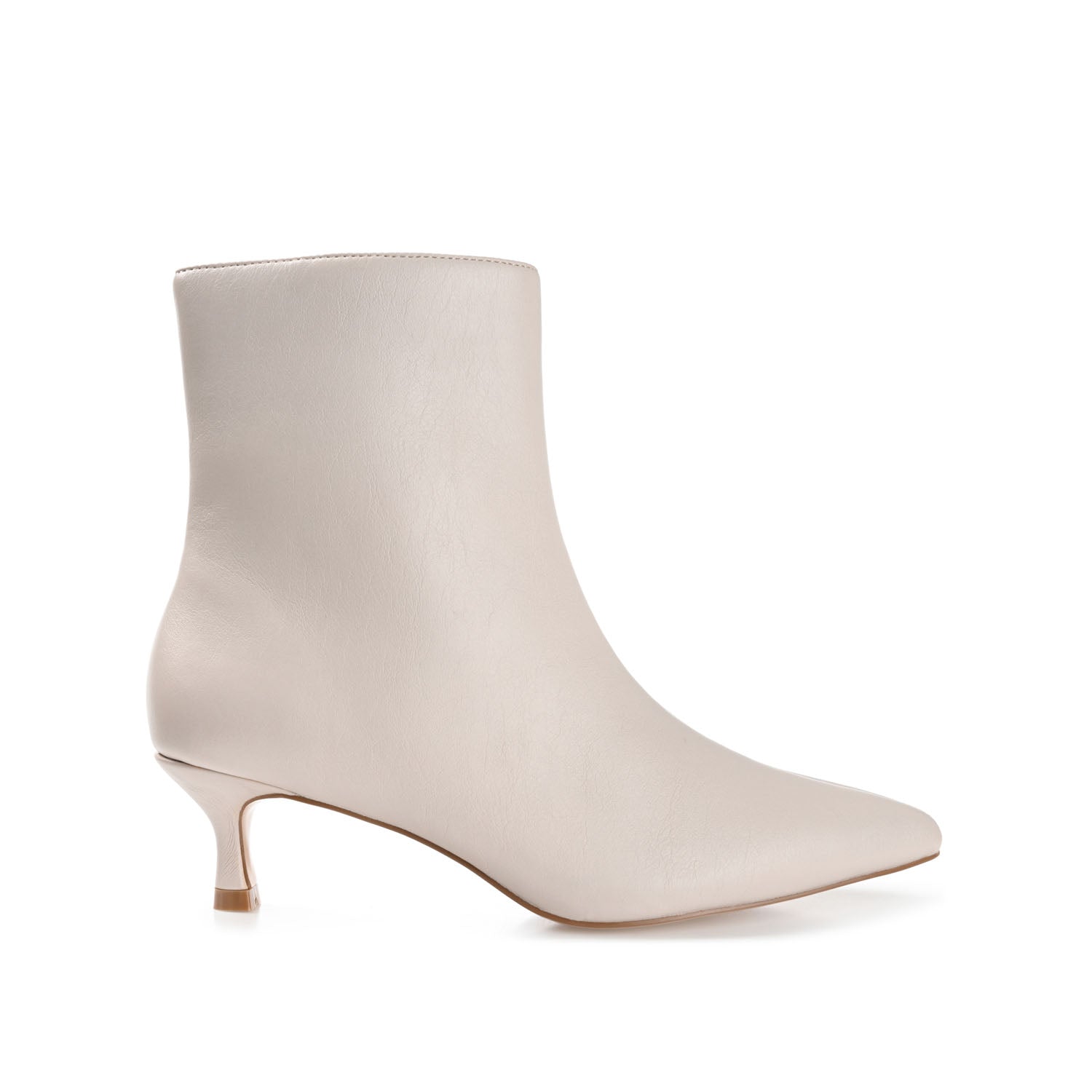 journee collection ARELY POINTED TOE BOOTIES IN WIDE White PU