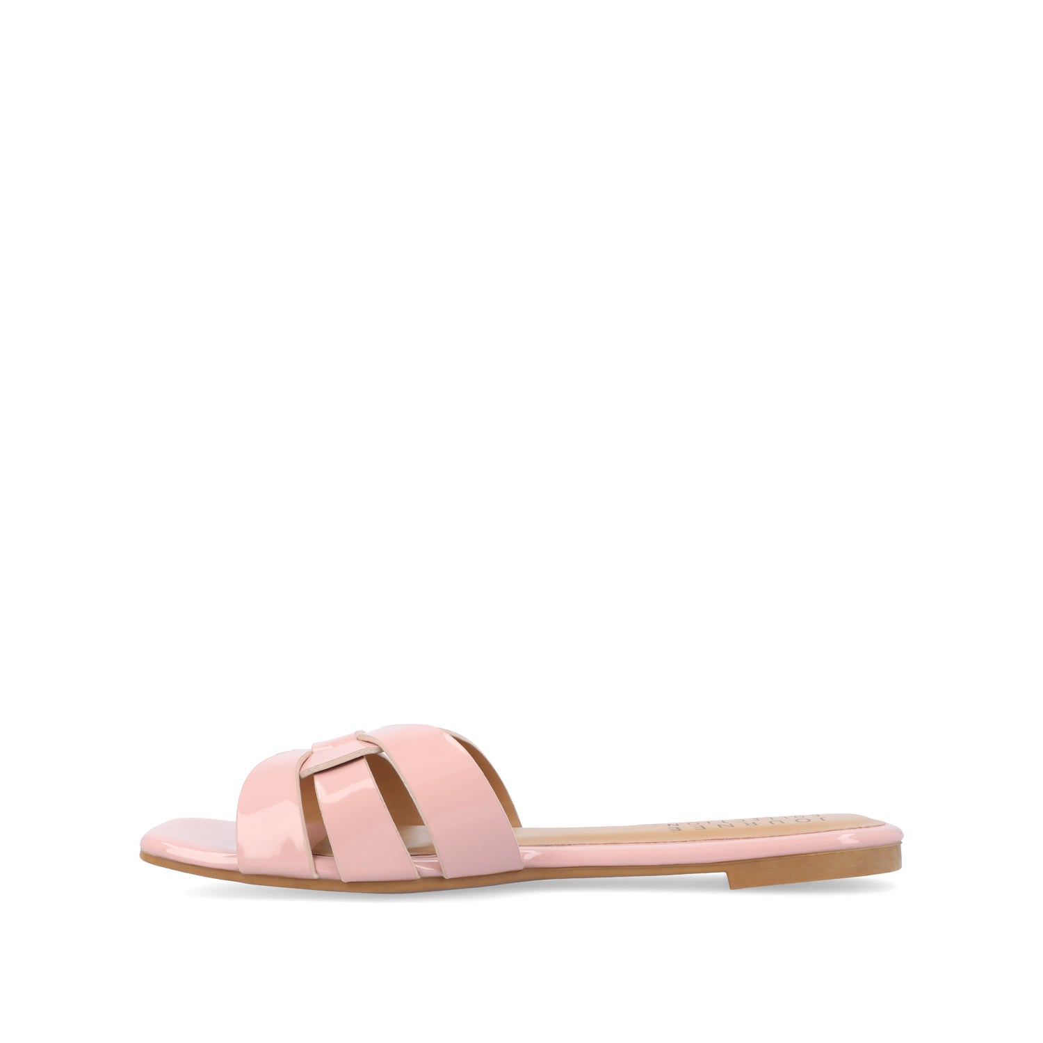 Journee Collection ARRINA SLIDE SANDALS IN STATEMENT PATENT Yellow Patent