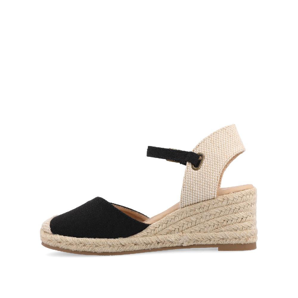 Journee Collection ASHLYN ESPADRILLE WEDGE SANDALS IN CANVAS Red Fabric