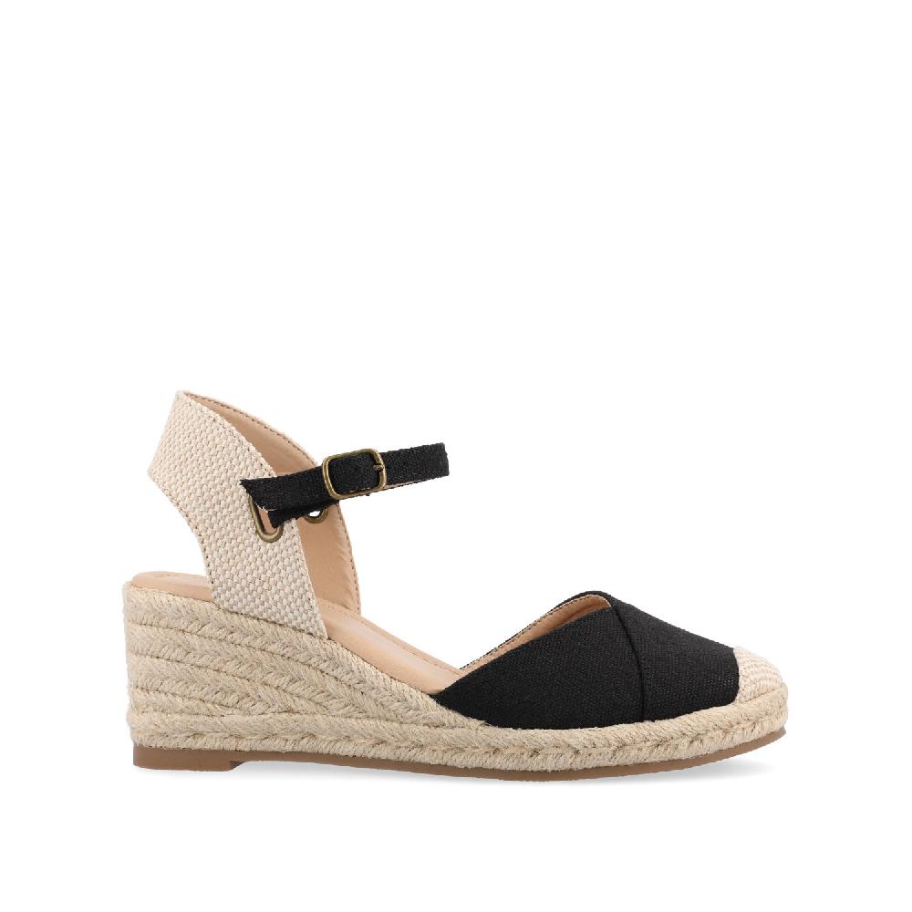 journee collection ASHLYN ESPADRILLE WEDGE SANDALS IN WIDE Red Fabric
