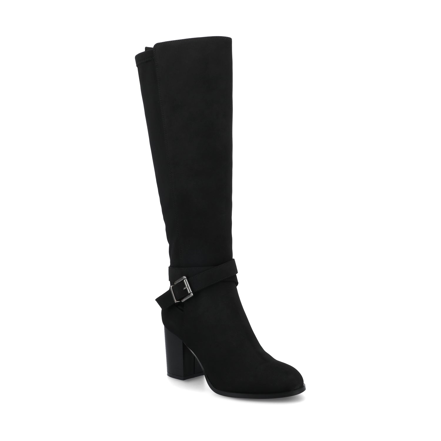 journee Collection AVALONN KNEE HIGH DRESS BOOTS IN EXTRA WIDE CALF Black Suede