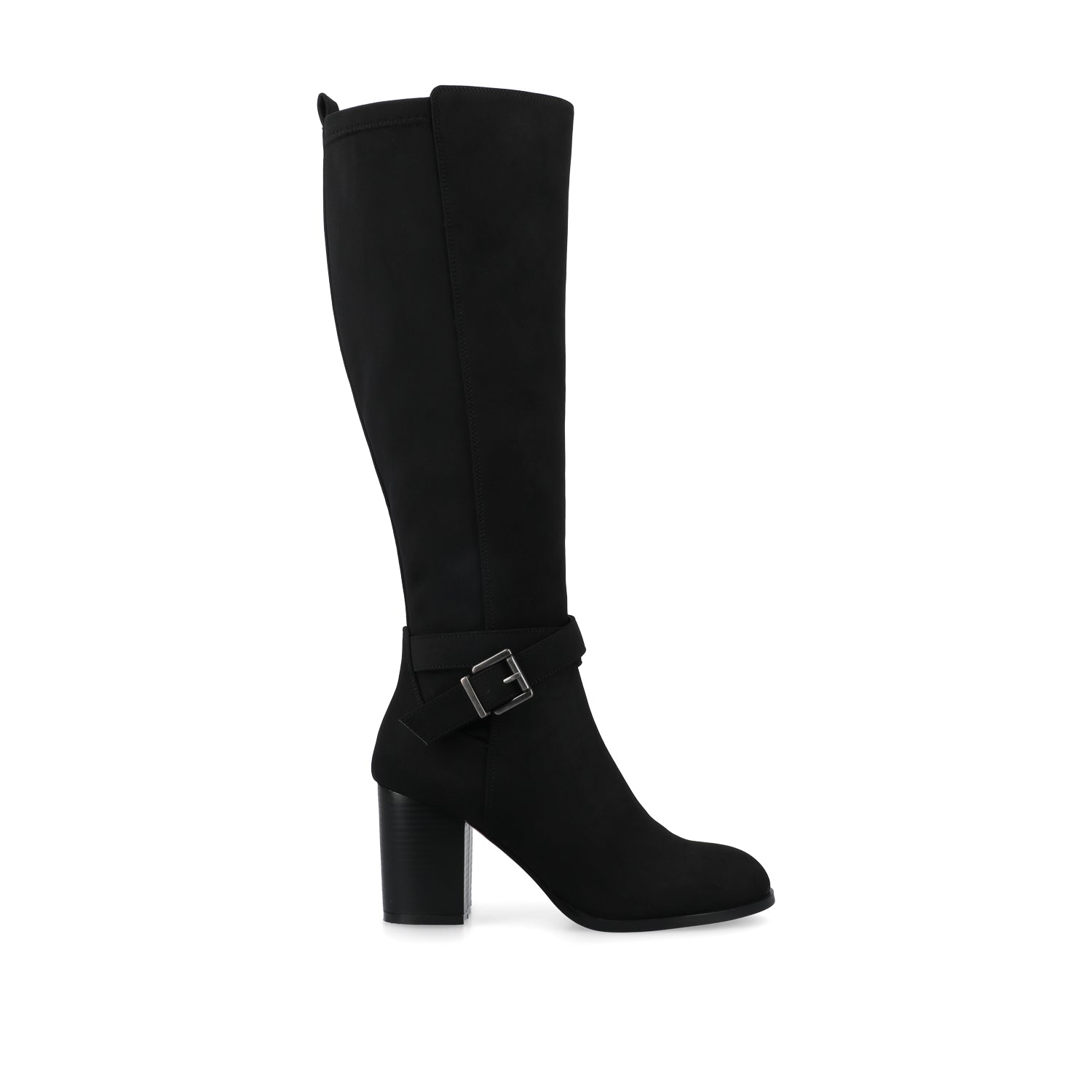journee collection AVALONN KNEE HIGH DRESS BOOTS IN EXTRA WIDE CALF Black Suede