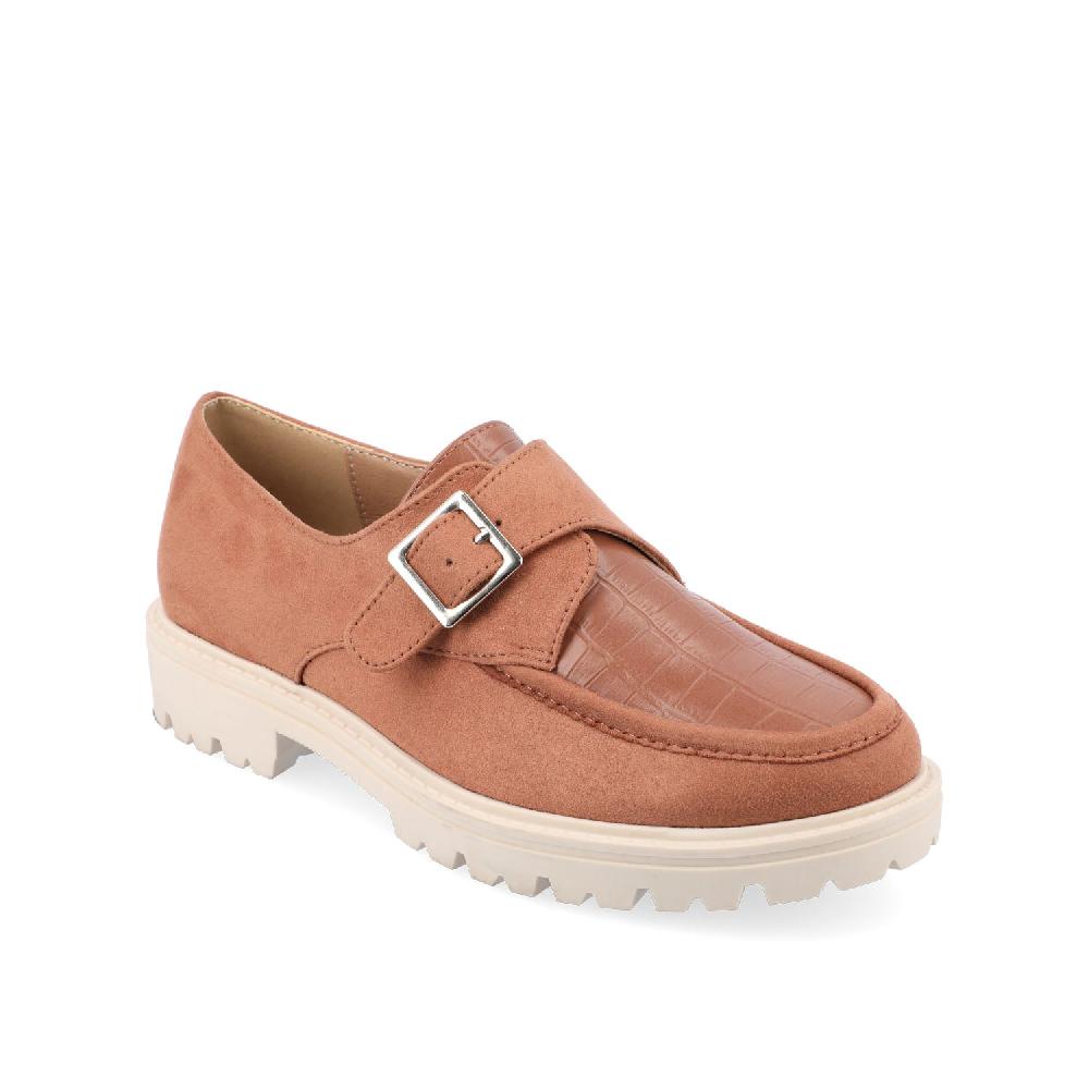 Journee Collection AZULA OXFORD FLATS IN FAUX LEATHER Tan