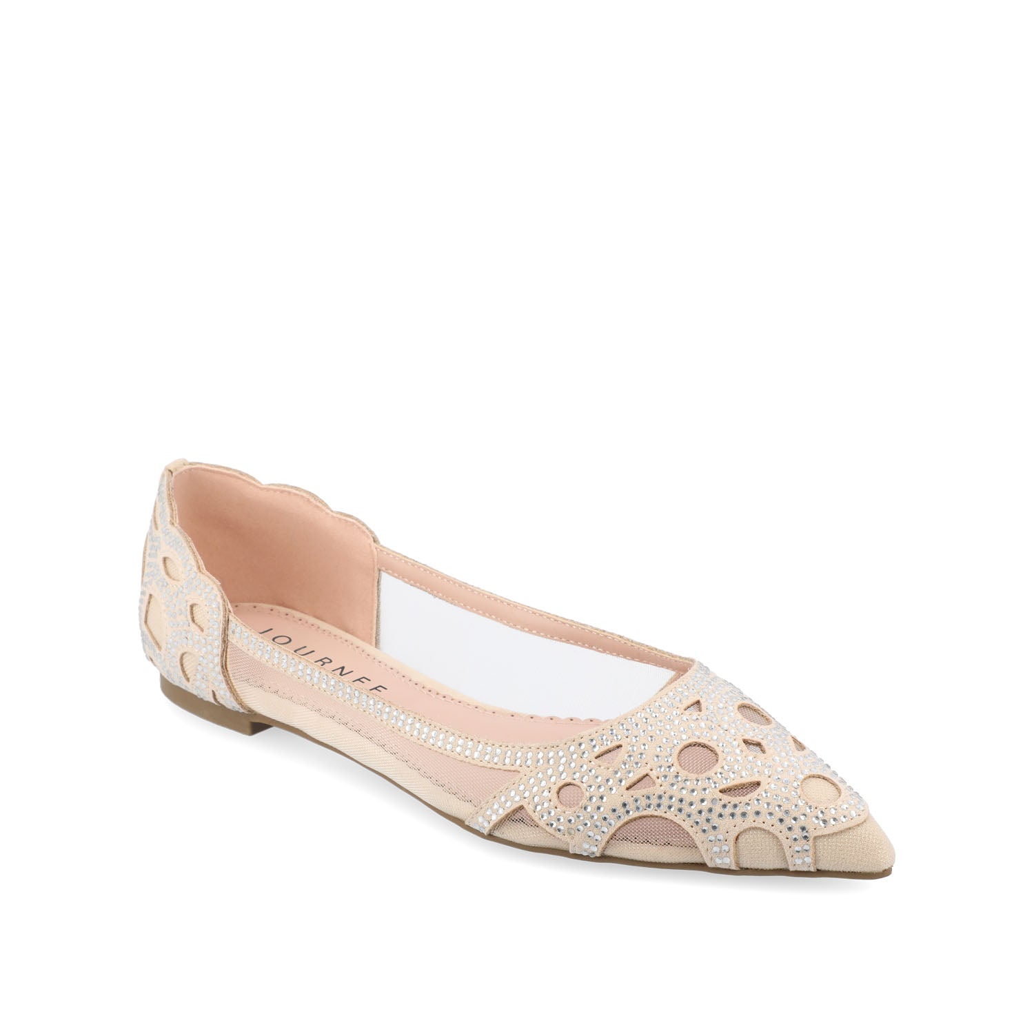 Journee Collection BATAVIA BALLET FLATS IN WIDE White Mesh