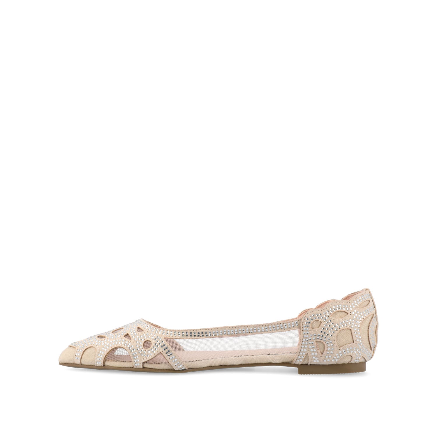 Journee Collection BATAVIA BALLET FLATS IN WIDE White Mesh