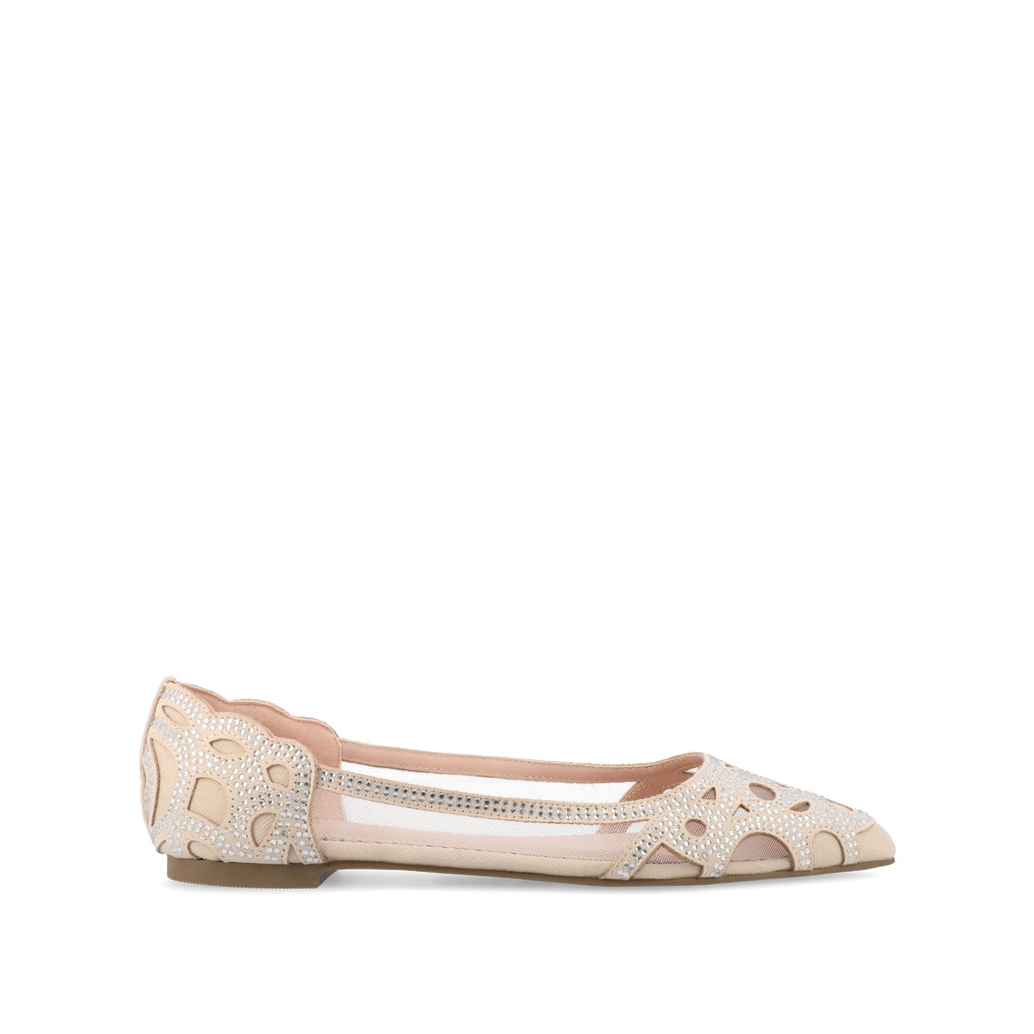 journee collection BATAVIA BALLET FLATS IN WIDE White Mesh
