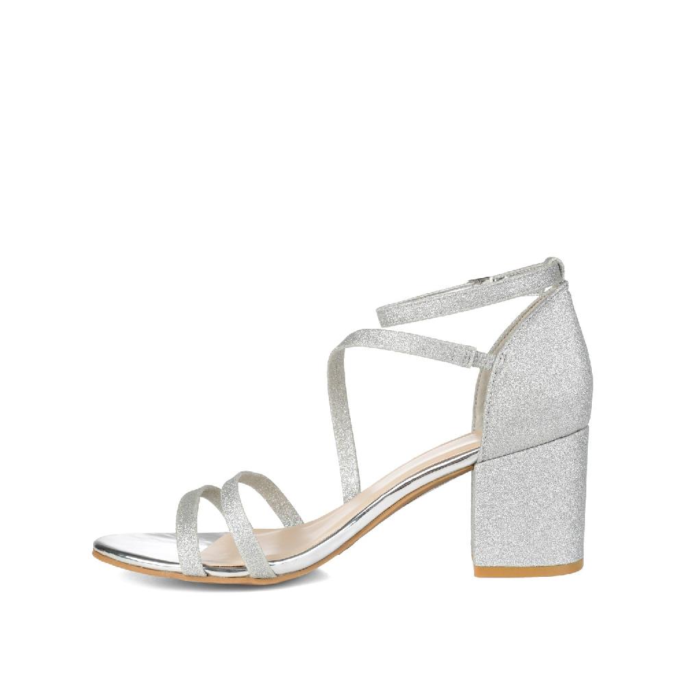 Journee Collection BELLA STRAPPY HEELS IN GLITTER Gold Glitter