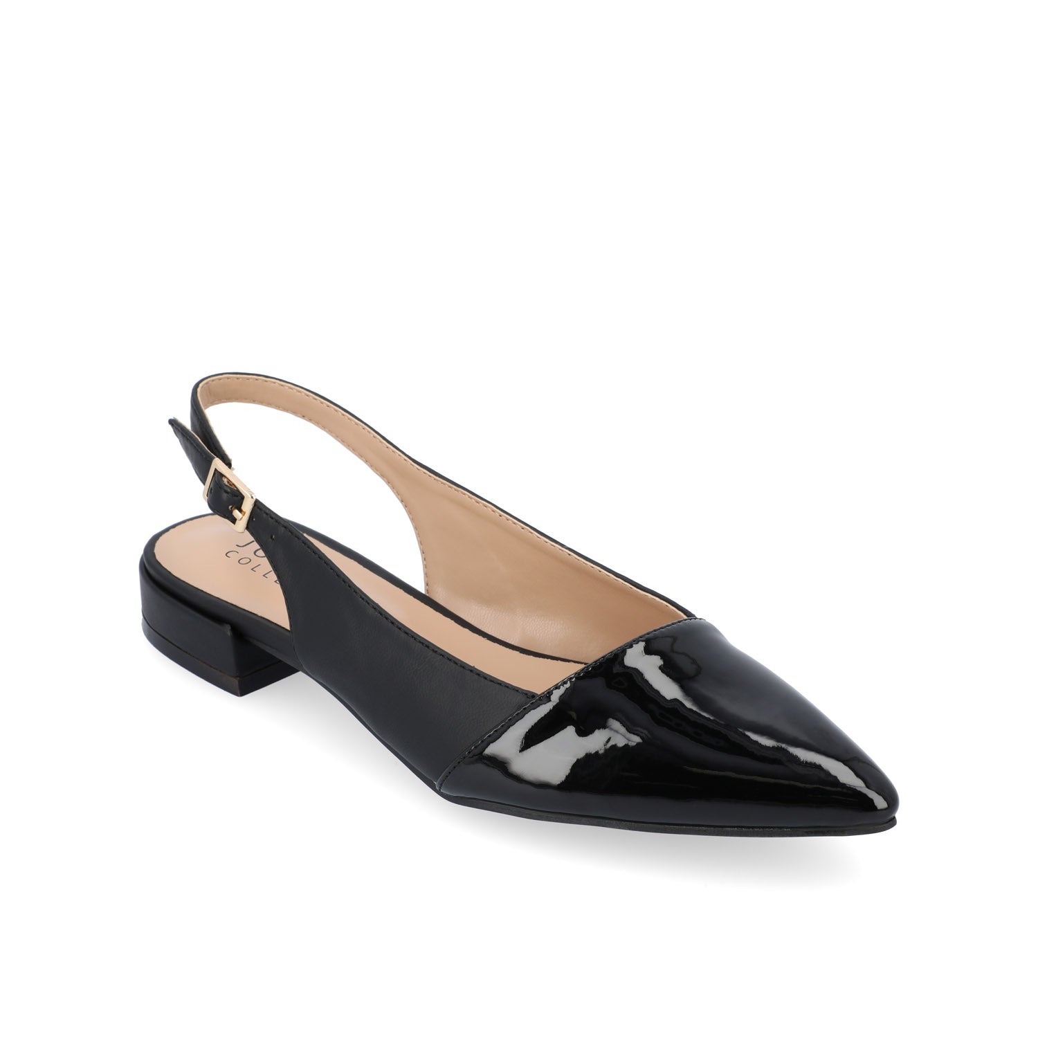 Journee Collection BERTIE SLINGBACK FLATS IN FAUX LEATHER Black