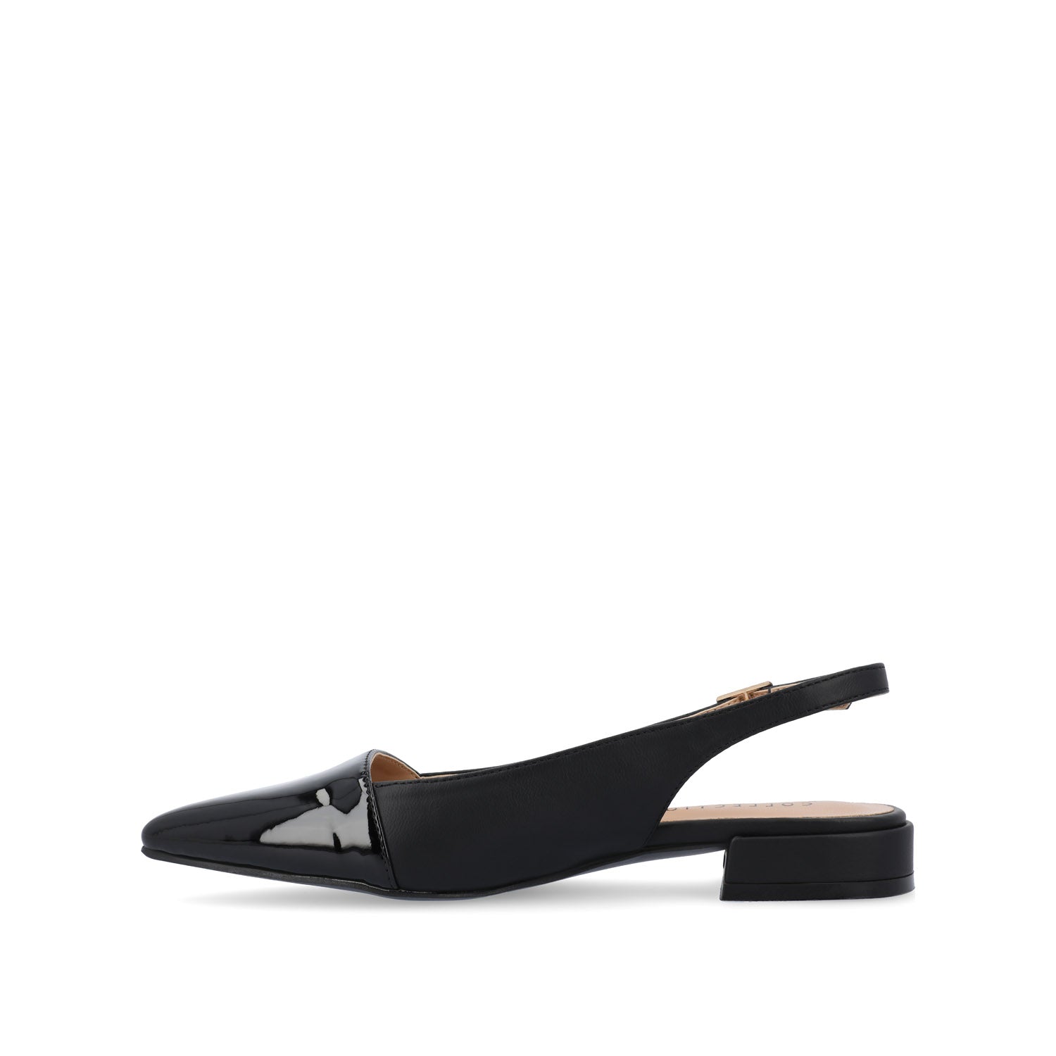 Journee Collection BERTIE SLINGBACK FLATS IN FAUX LEATHER Black