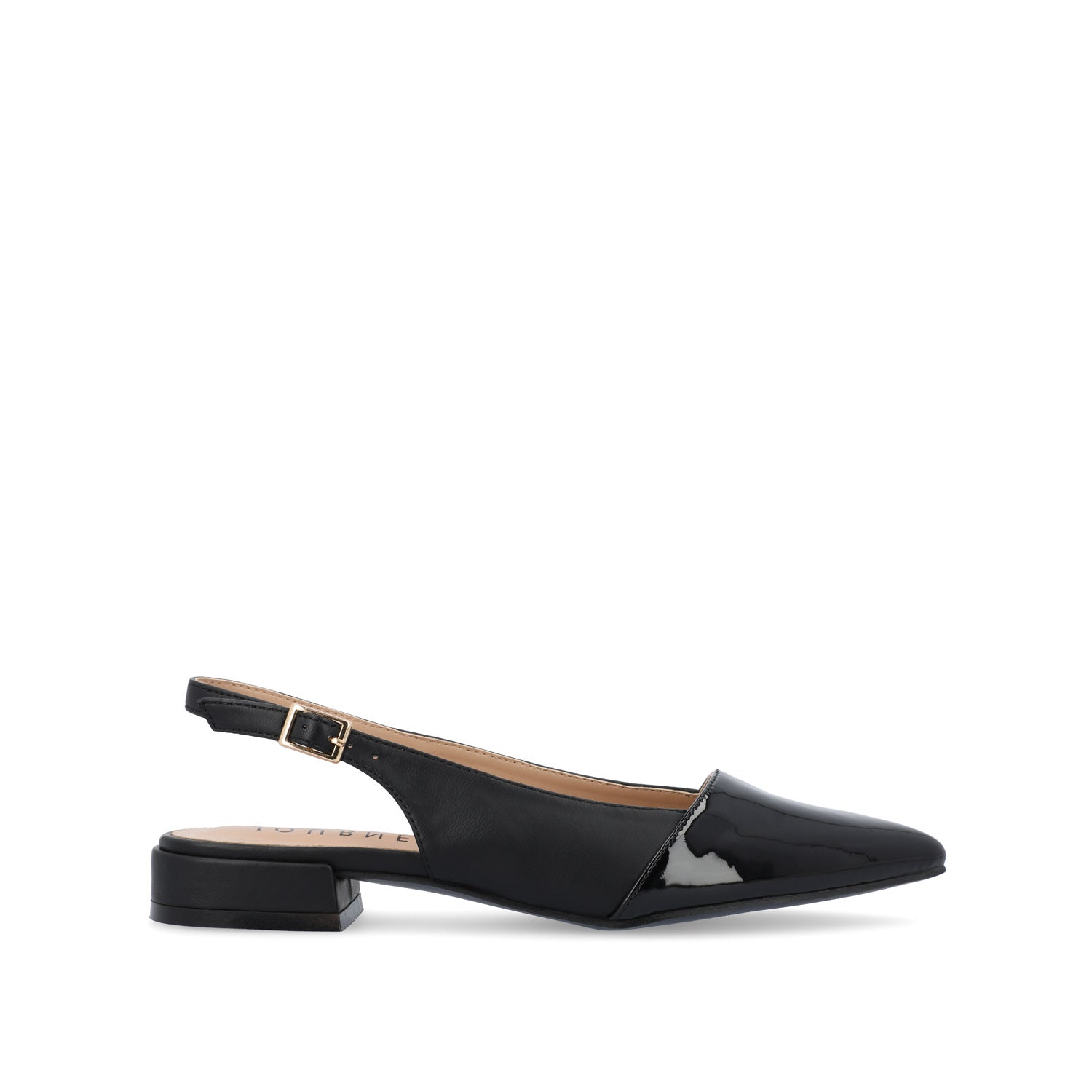 journee collection BERTIE SLINGBACK FLATS IN FAUX LEATHER Black