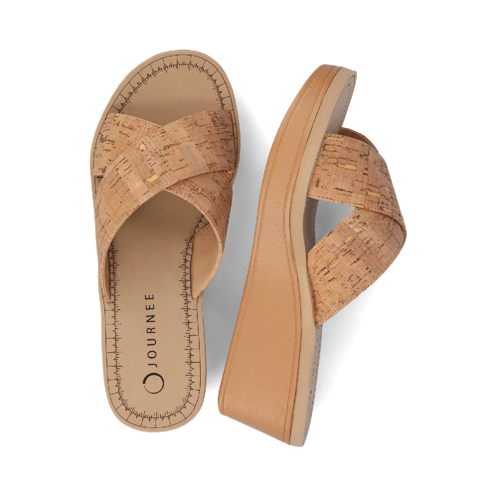 Journee Collection Biara Platform Wedge Sandals Black