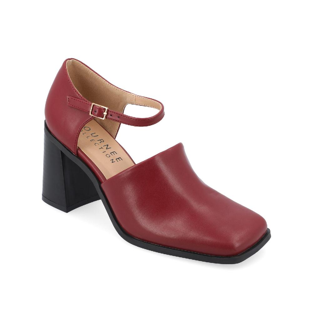 Journee Collection BOBBY BLOCK HEEL LOAFERS IN WIDE Red